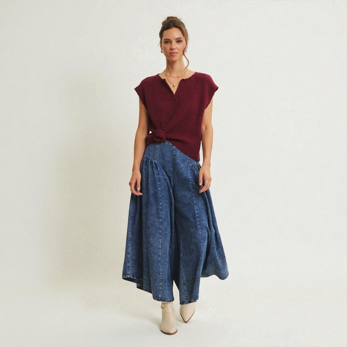 Pantalon Azul Pierna Ancha