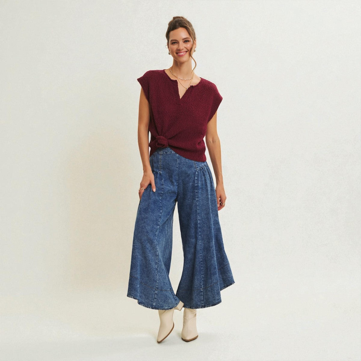 Pantalon Azul Pierna Ancha