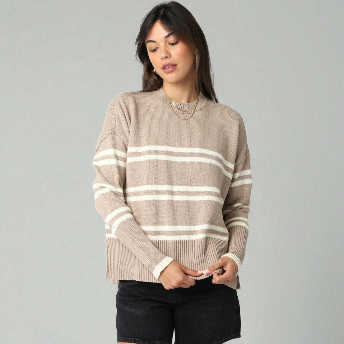 Sueter Kaki de Rayas