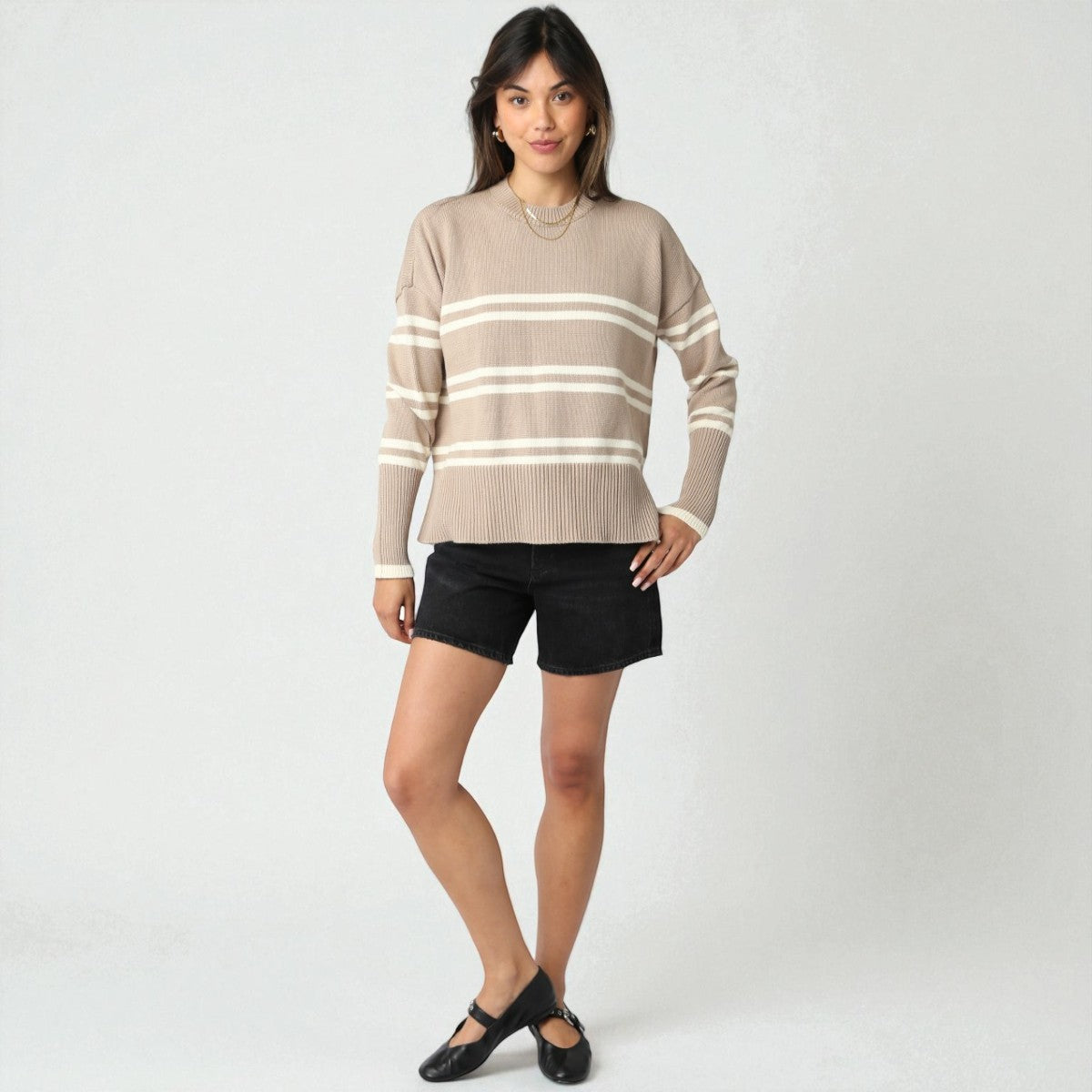 Sueter Kaki de Rayas