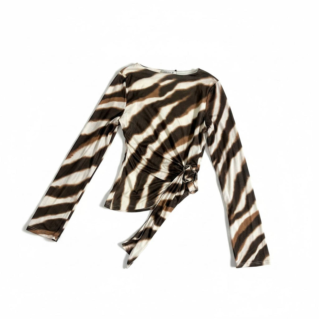 Blusa Cafe con Estampado