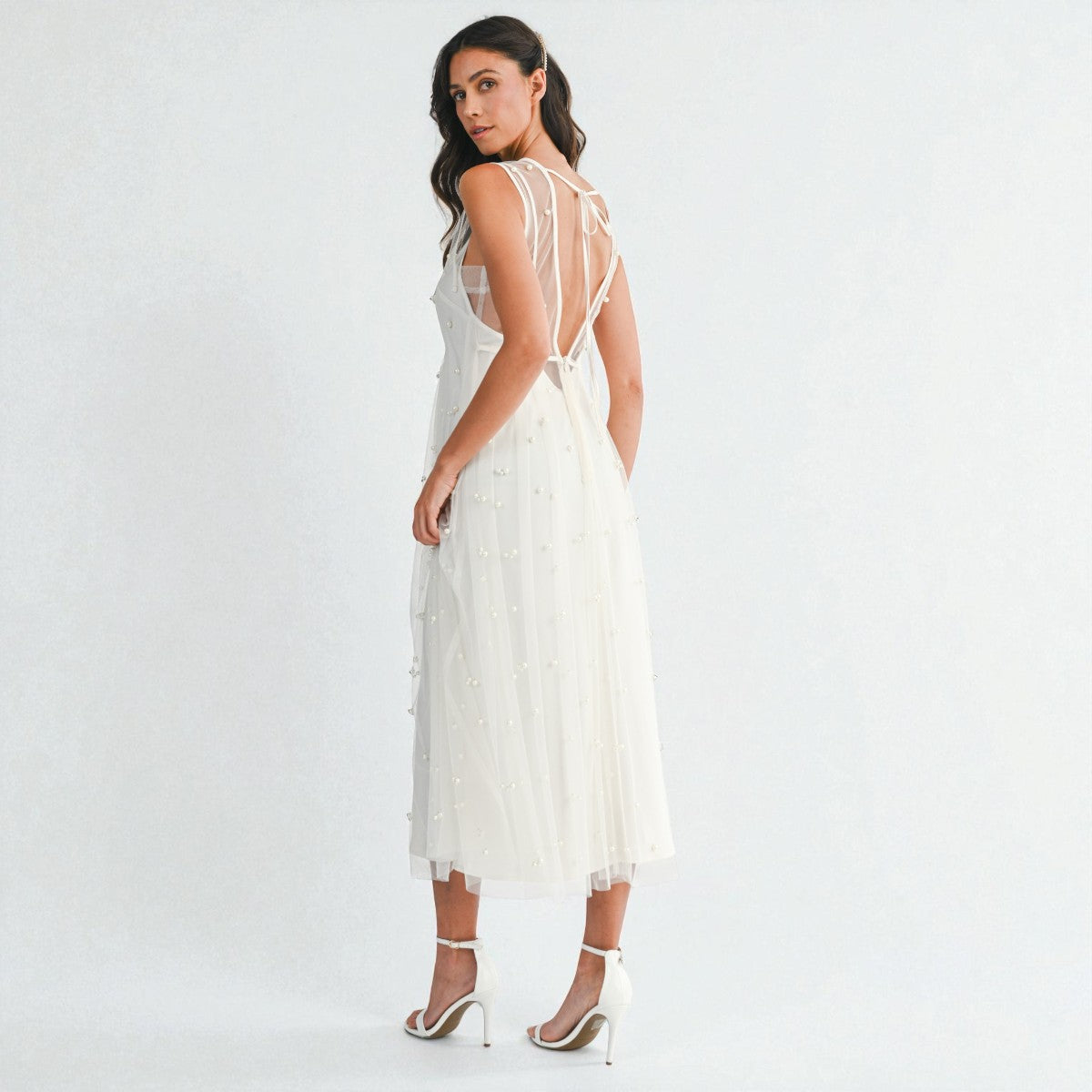 Vestido Blanco con Transparencia