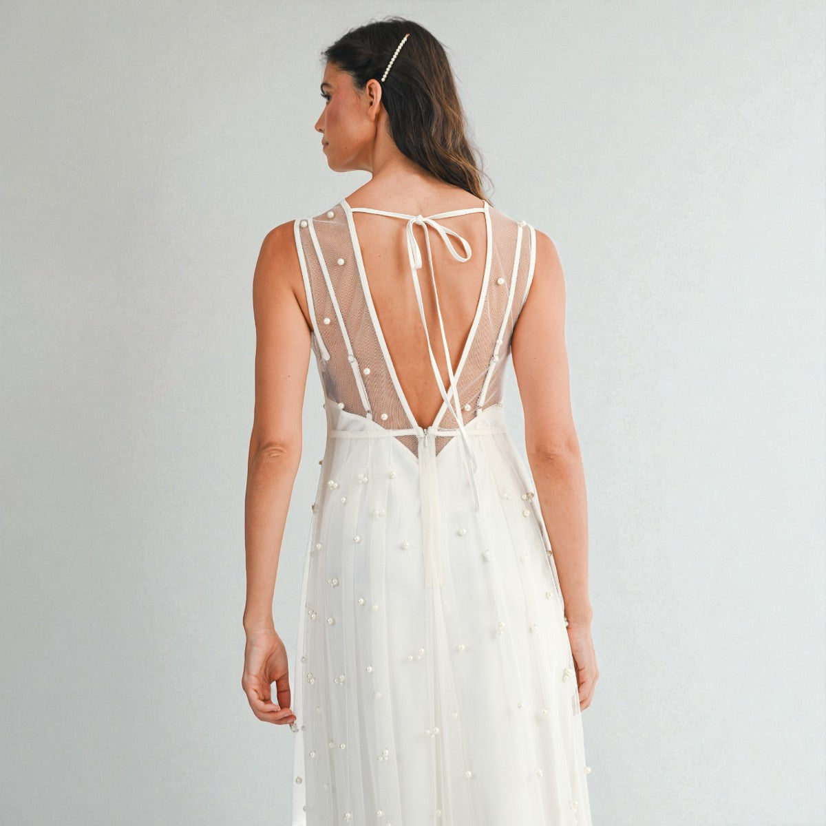 Vestido Blanco con Transparencia