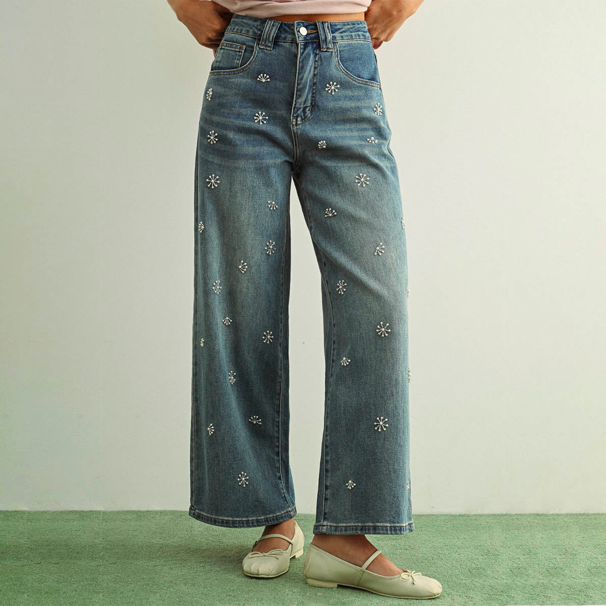 Jeans Azul con Detalle