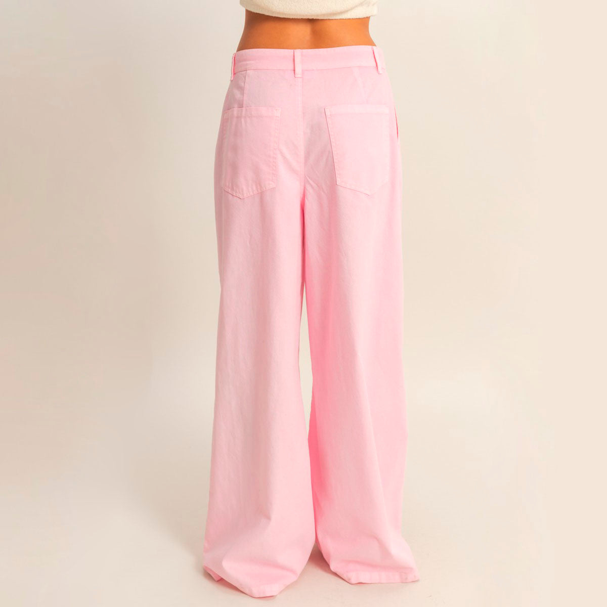 Pantalon Rosa Tiro Alto