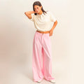Pantalon Rosa Tiro Alto