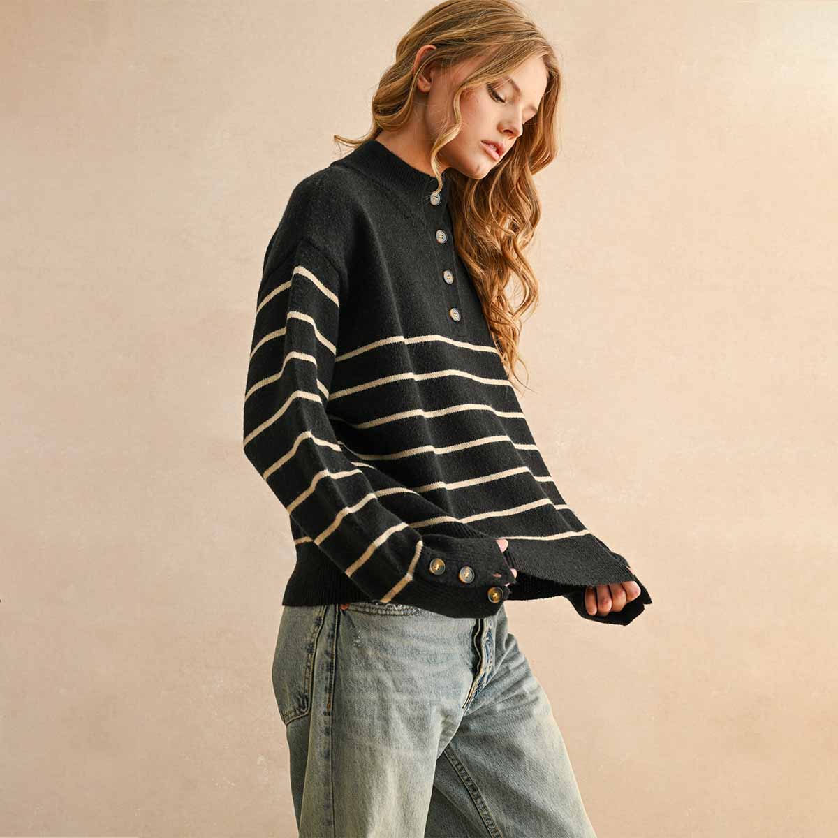 Sueter Negro de Rayas