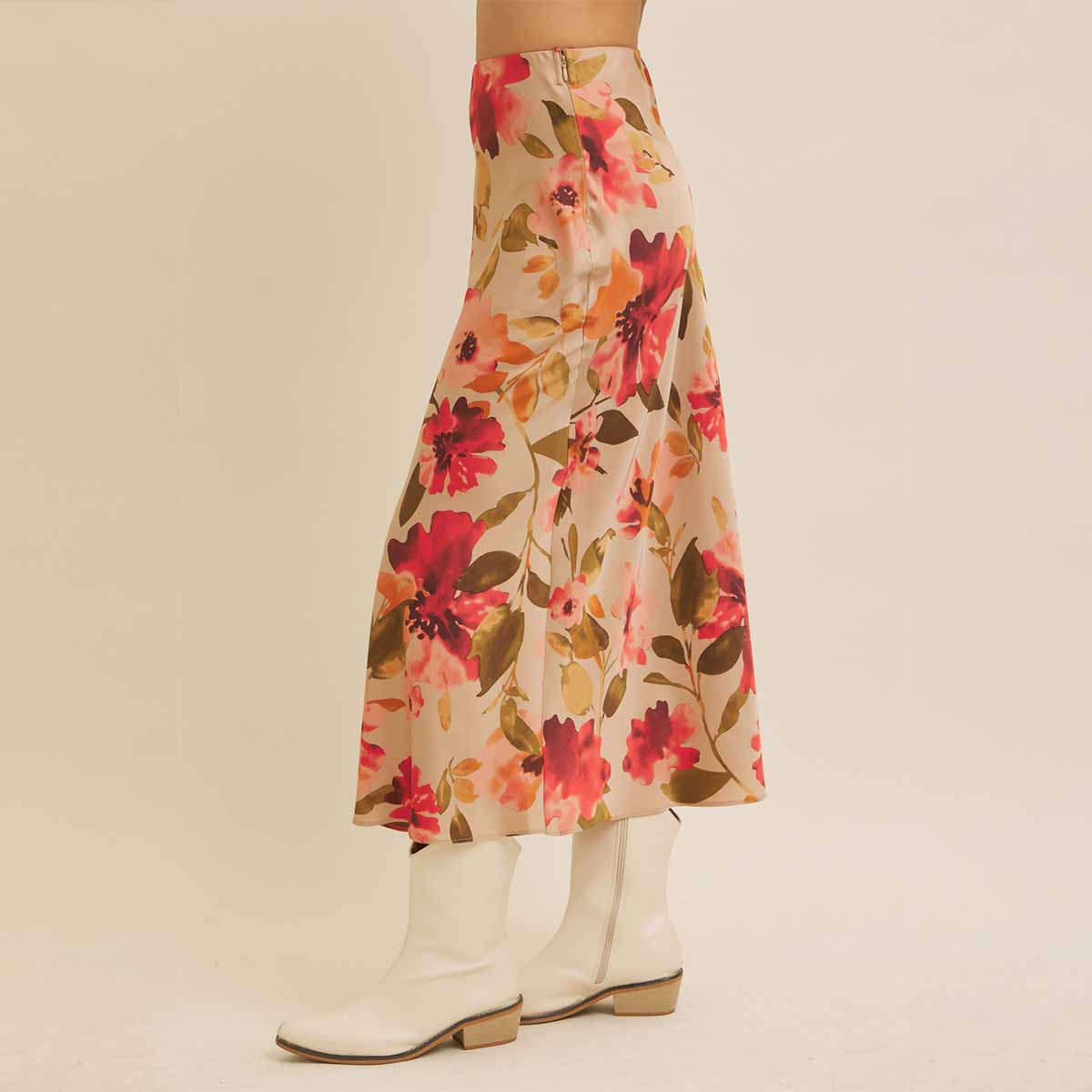 Falda Beige con Estampado