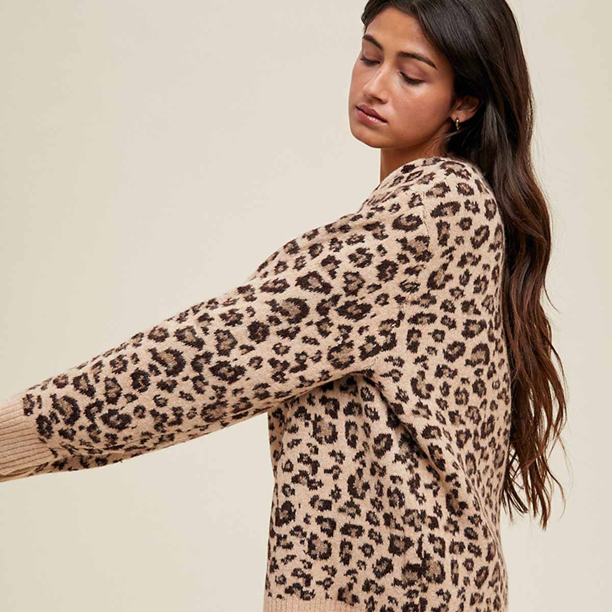 Sueter Beige Animal Print