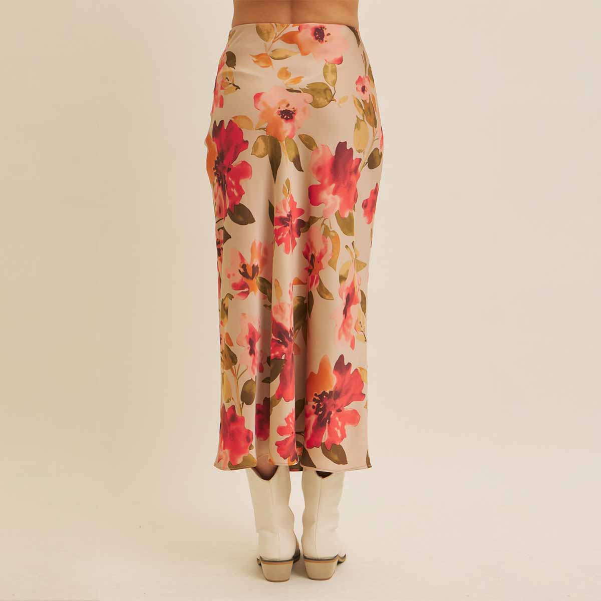 Falda Beige con Estampado