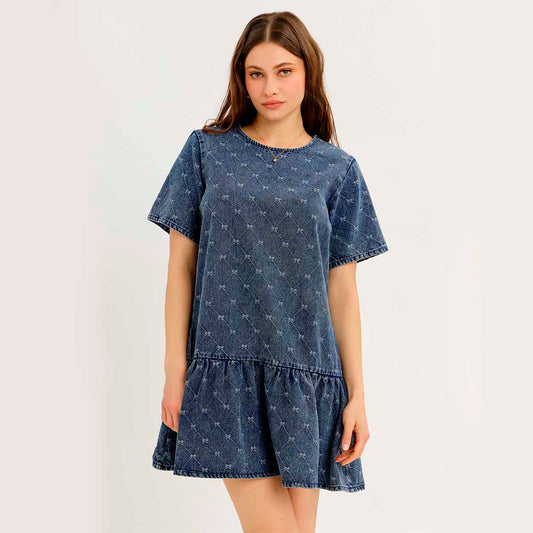 Vestido Azul con Detalle