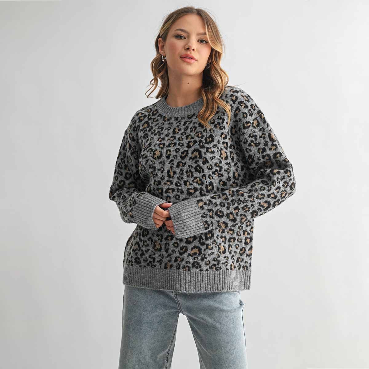 Sueter Azul Animal Print