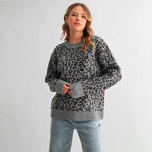 Sueter Azul Animal Print