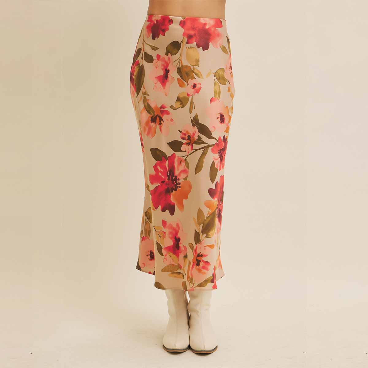 Falda Beige con Estampado