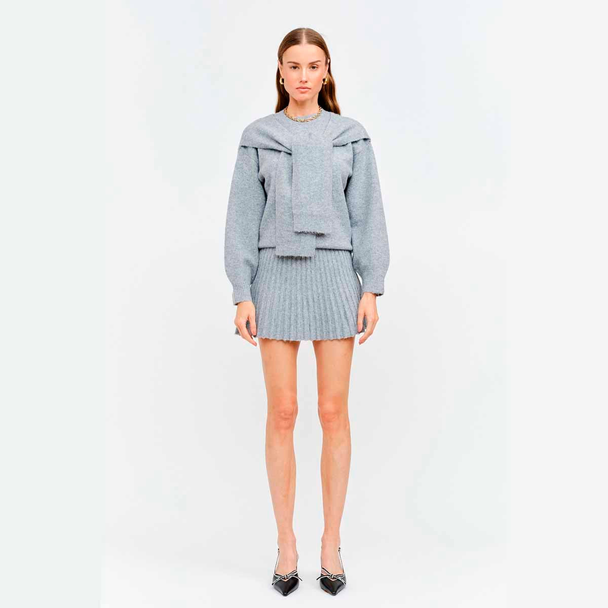 Sueter Gris con Lazos