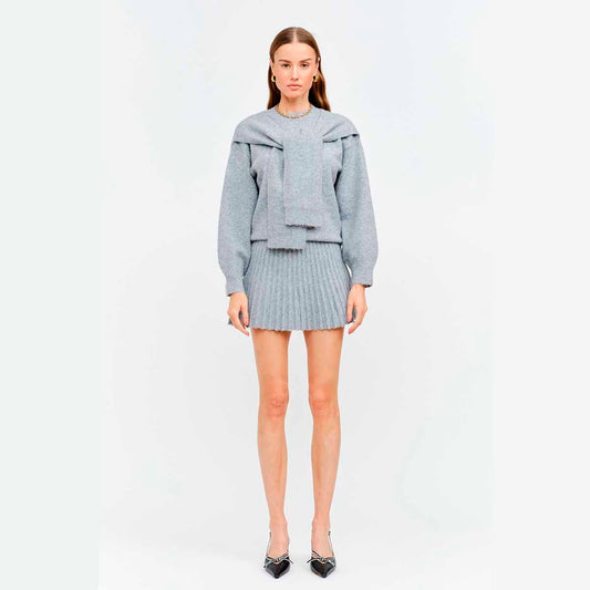Sueter Gris con Lazos