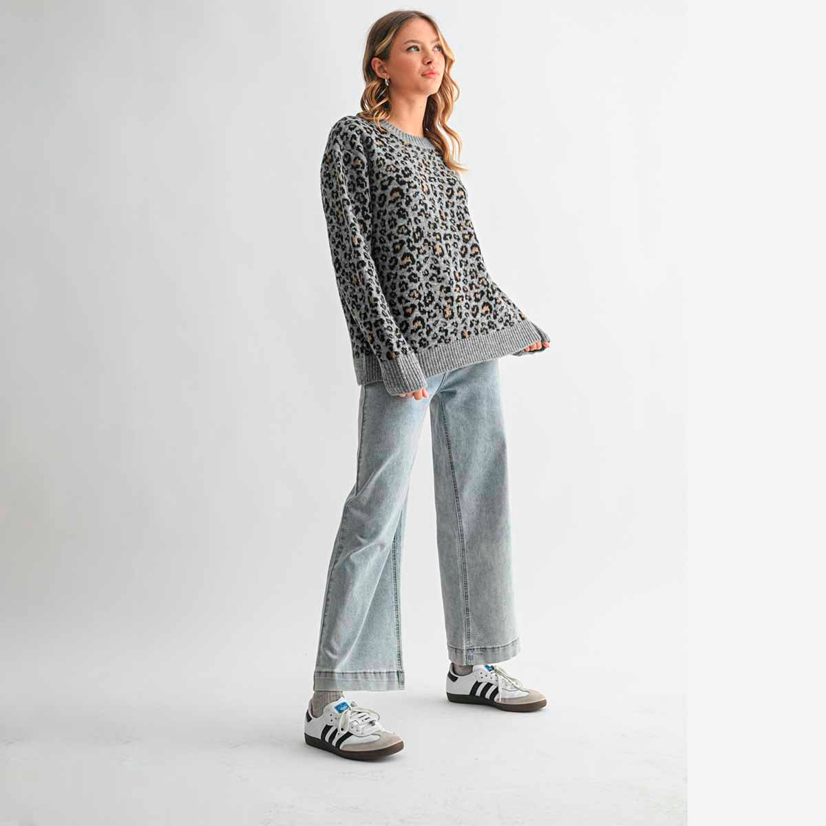 Sueter Azul Animal Print