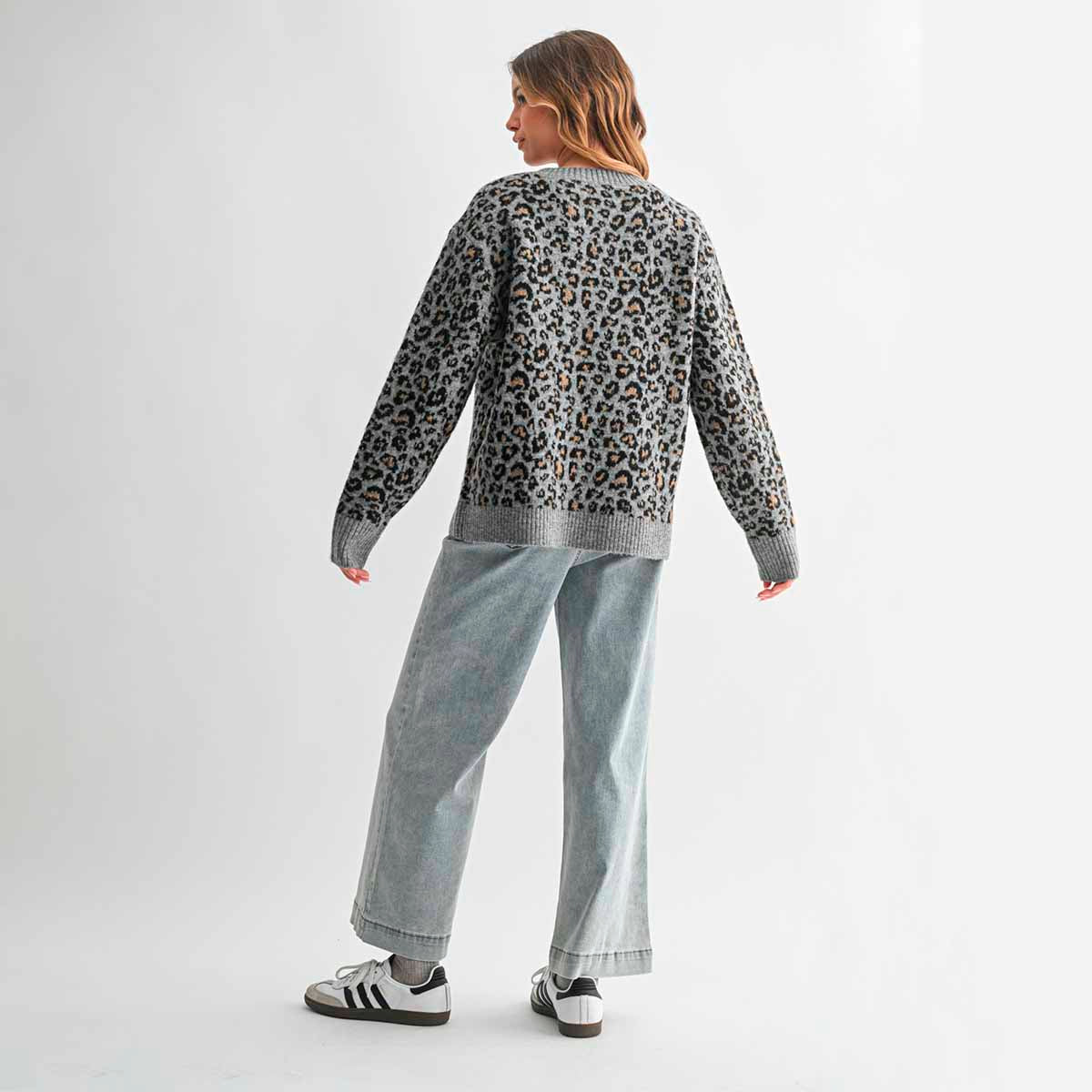 Sueter Azul Animal Print