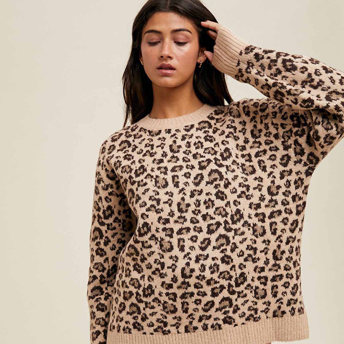Sueter Beige Animal Print