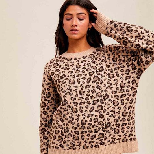 Sueter Beige Animal Print