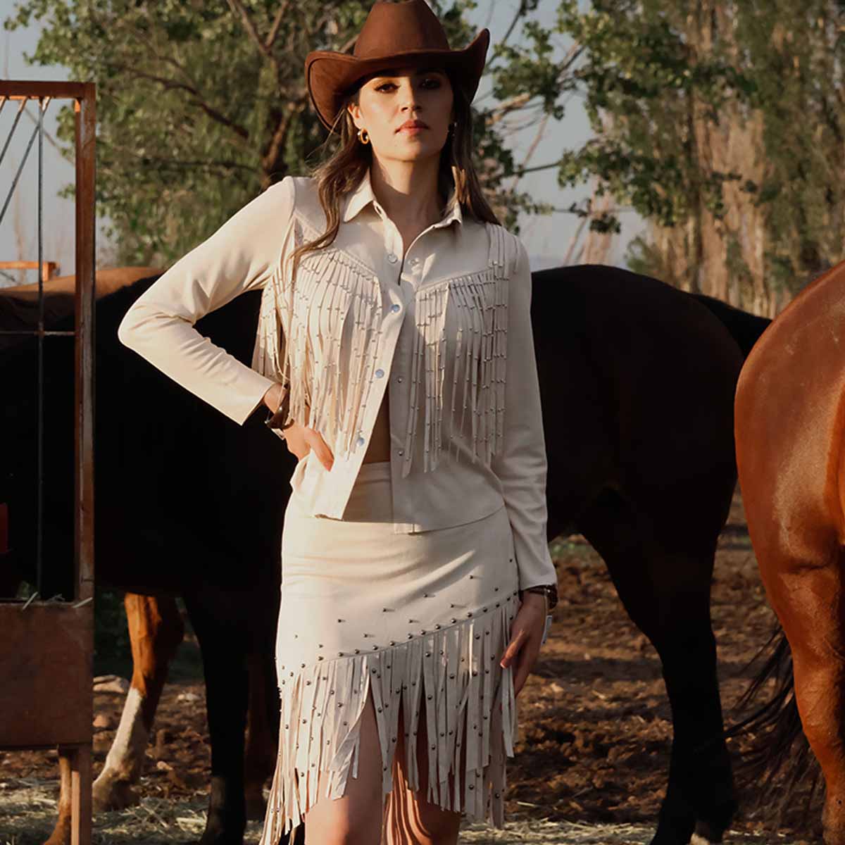 Blusa Natural con Barbas