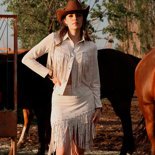 Blusa Natural con Barbas