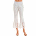 Pantalon Blanco con Detalles Bordados