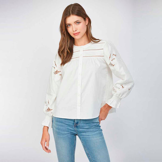 Blusa Blanca Abullonada