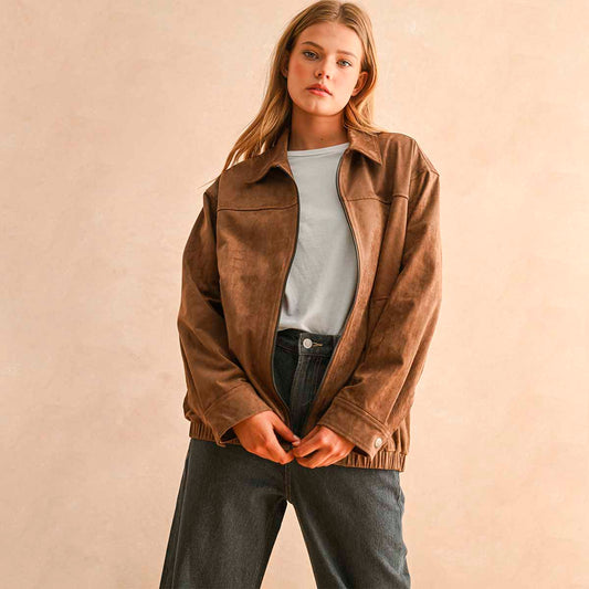 Chamarra Cafe Gamuza