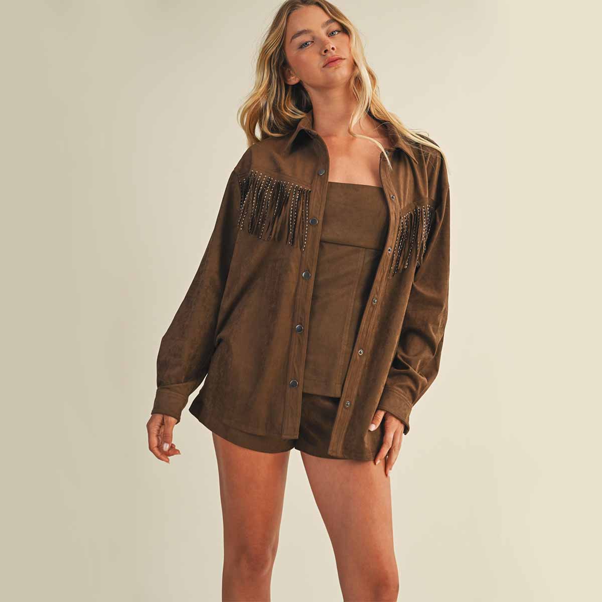 Chamarra Cafe con Barbas