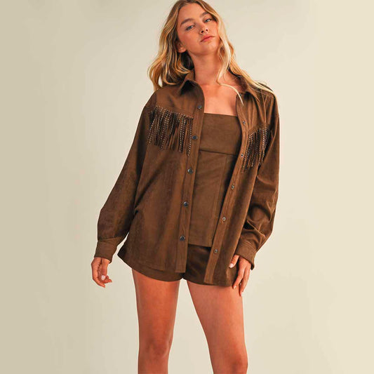 Chamarra Cafe con Barbas