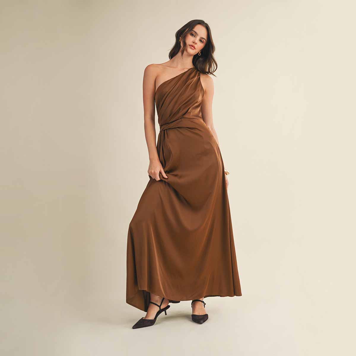 Vestido Cafe de Satin