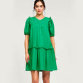 Vestido Verde con Detalles