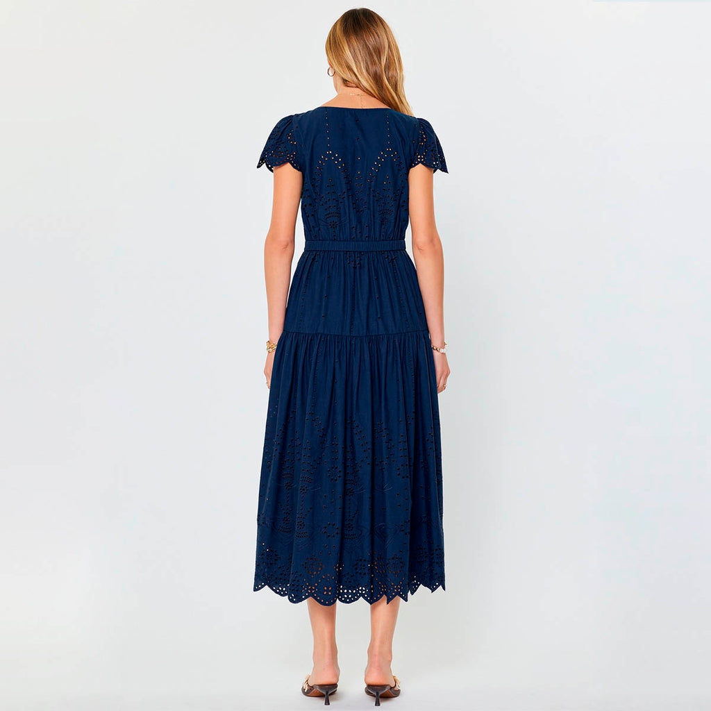 Vestido Marino con Bordado