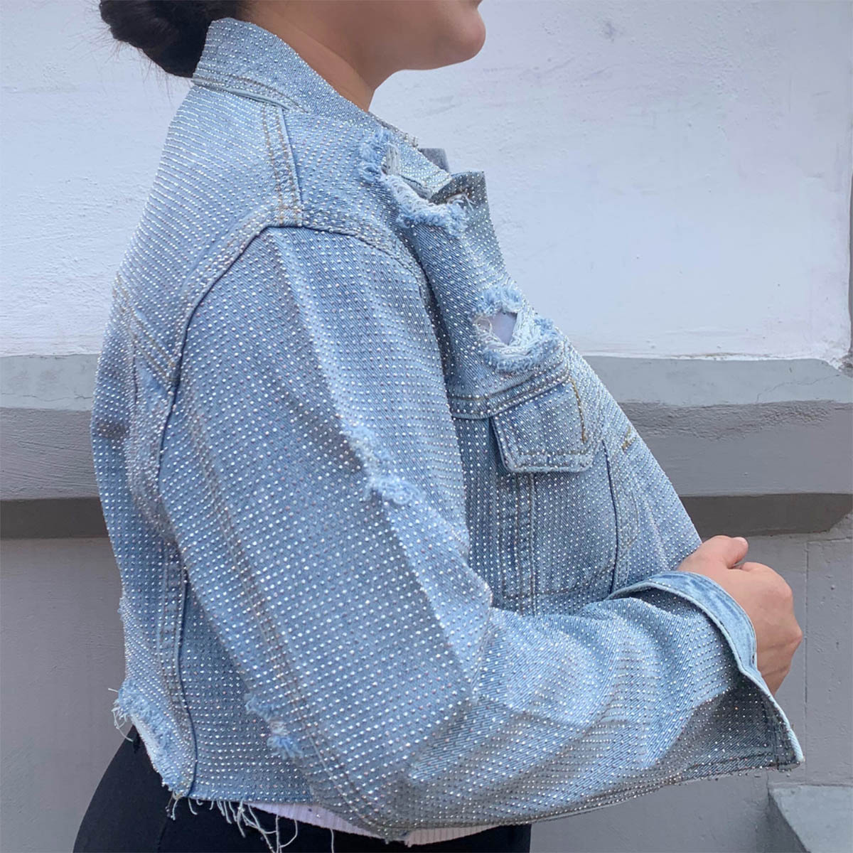 Chamarra Azul de Brillos