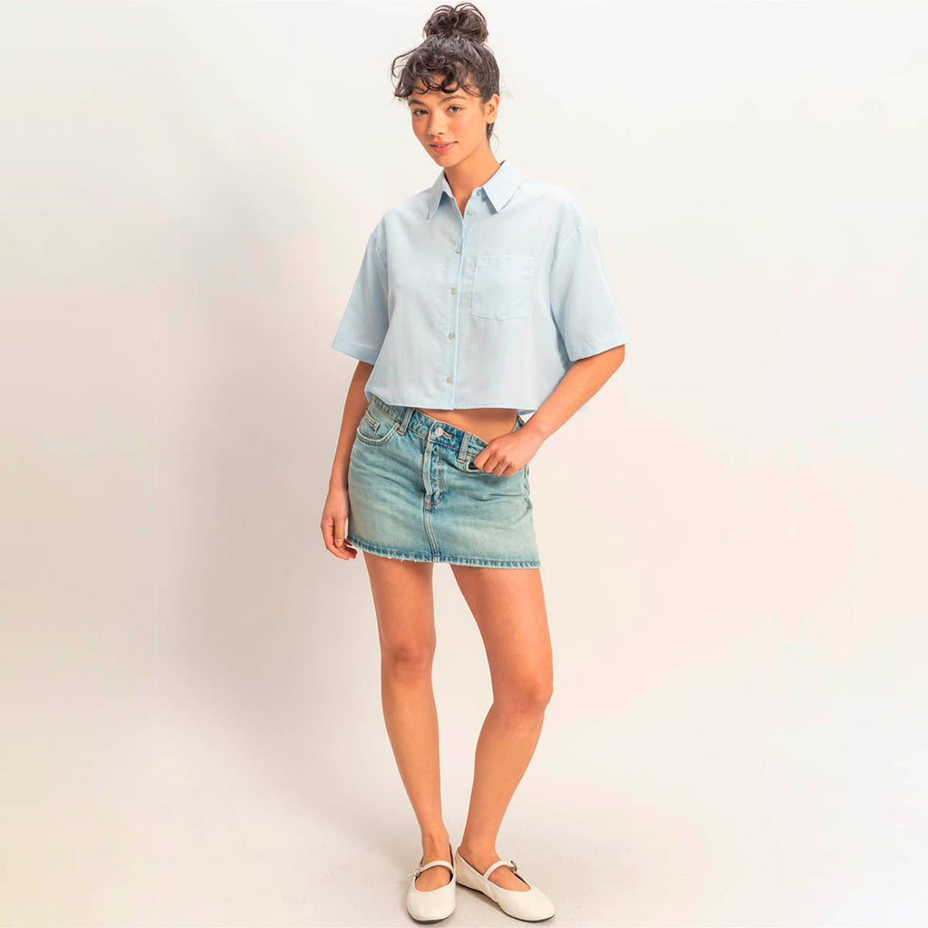 Camisa Azul Lisa