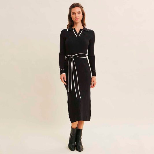 Vestido Negro de Punto