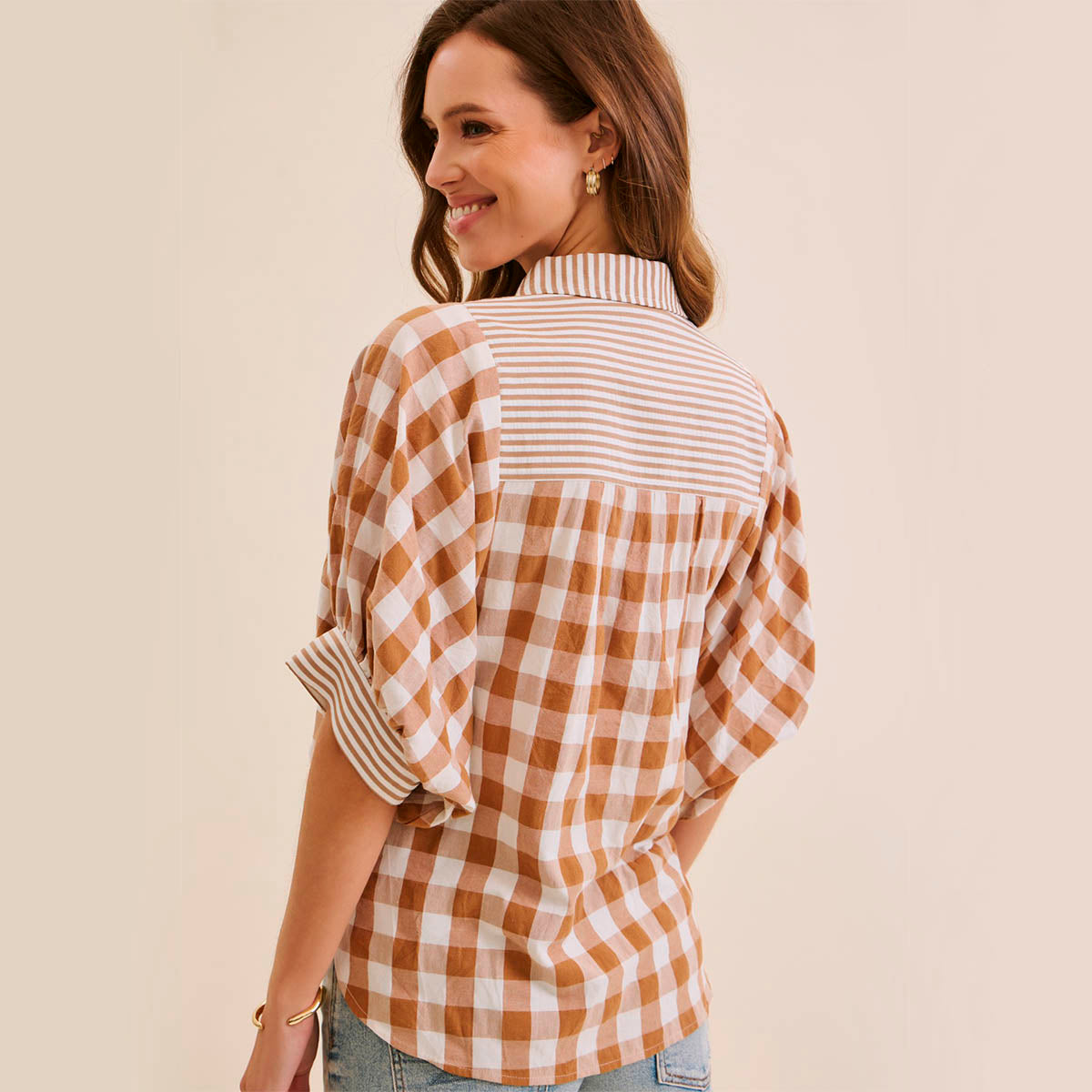 Blusa Cafe de Cuadros