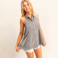 Blusa Gris Espalda Descubierta