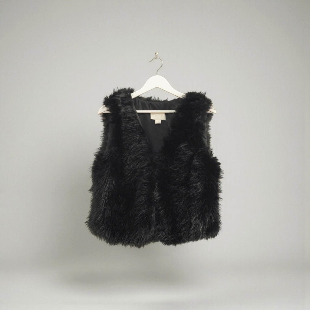 Chaleco Negro de Peluche