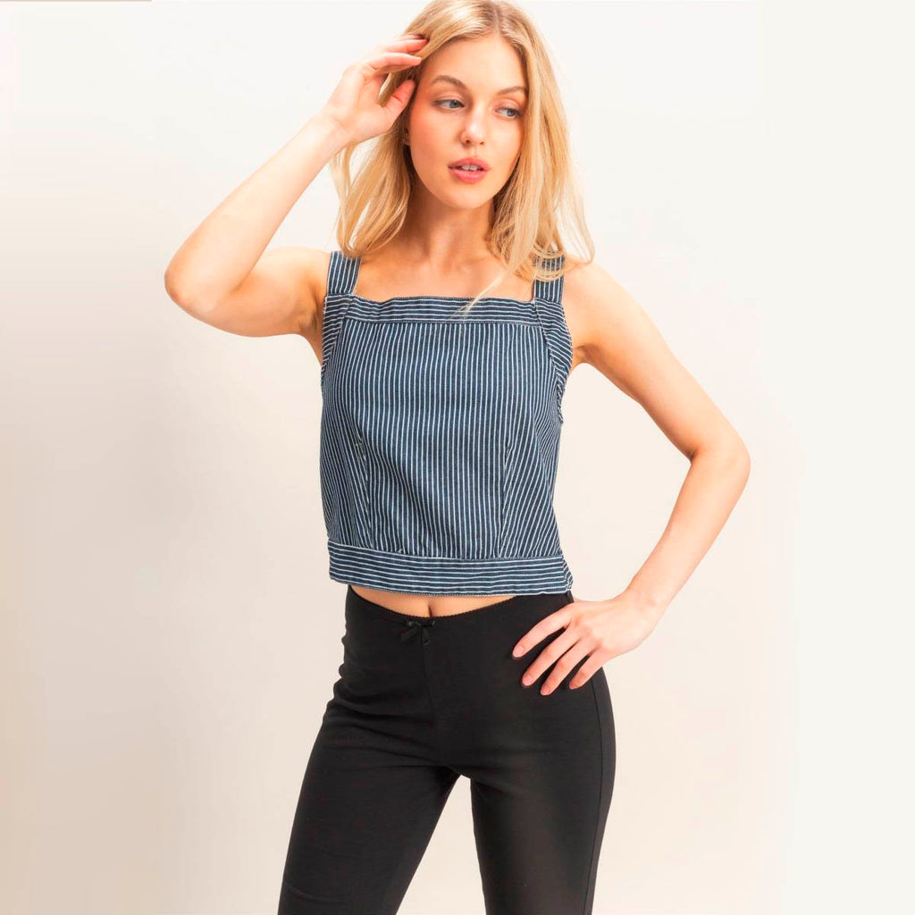 Blusa Azul Fuerte de Rayas