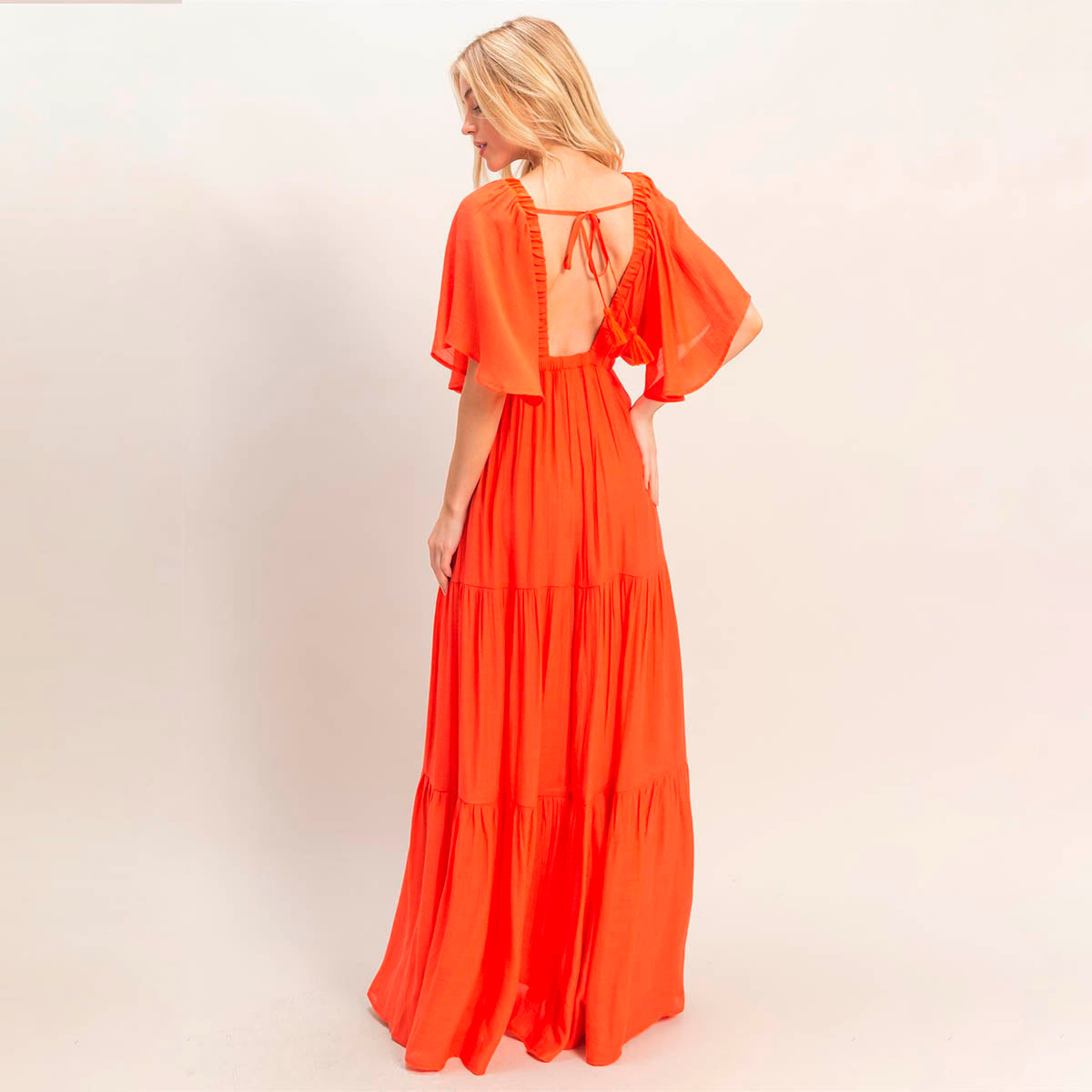 Vestido Naranja Largo