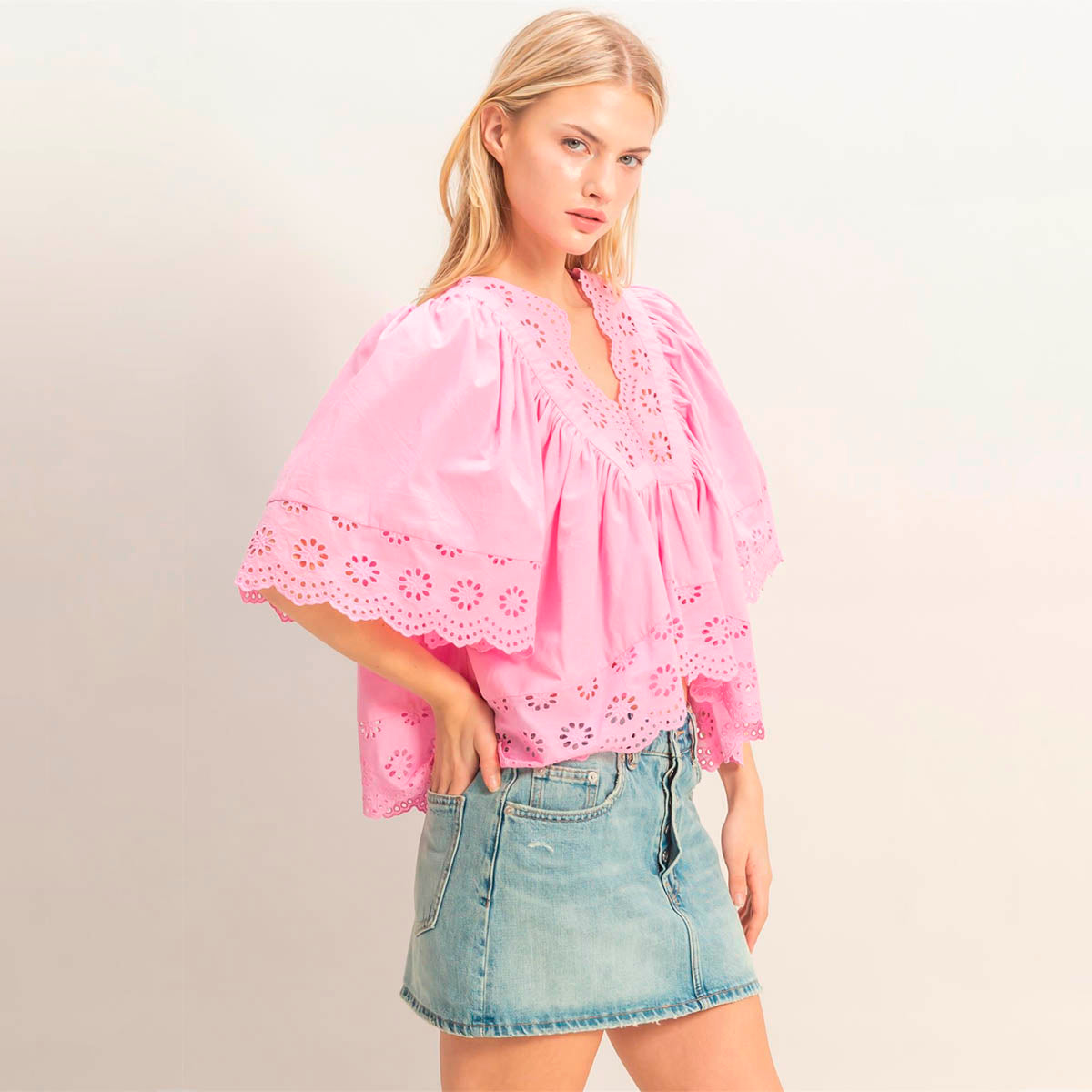 Blusa Rosa con Detalle
