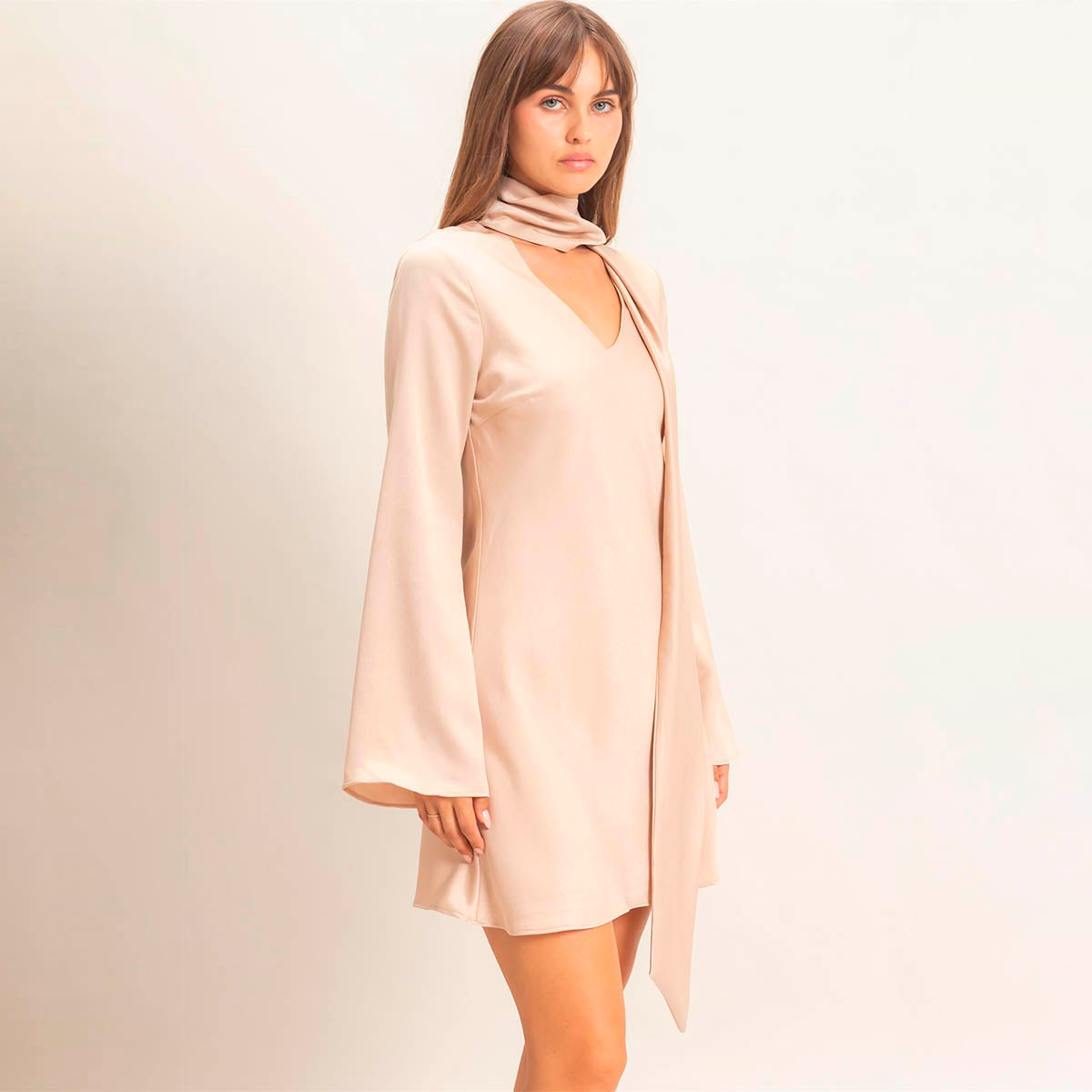 Vestido Beige Satin