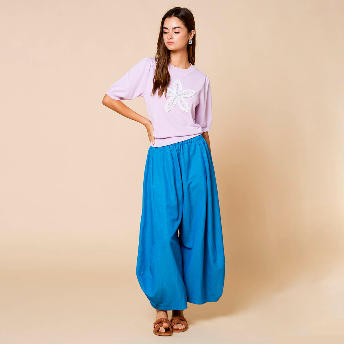 Pantalon Azul Abullonado