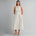 Vestido Hueso con Detalles