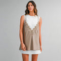 Vestido Beige/ Blanco