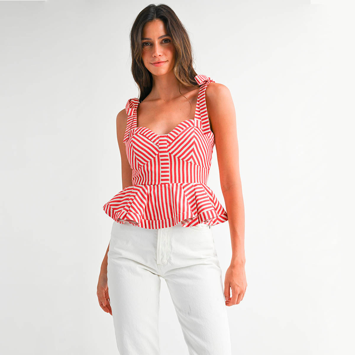 Blusa Roja de Rayas