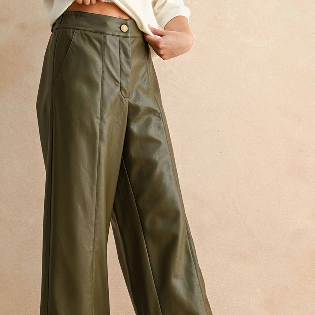 Pantalon Olivo de Vinipiel