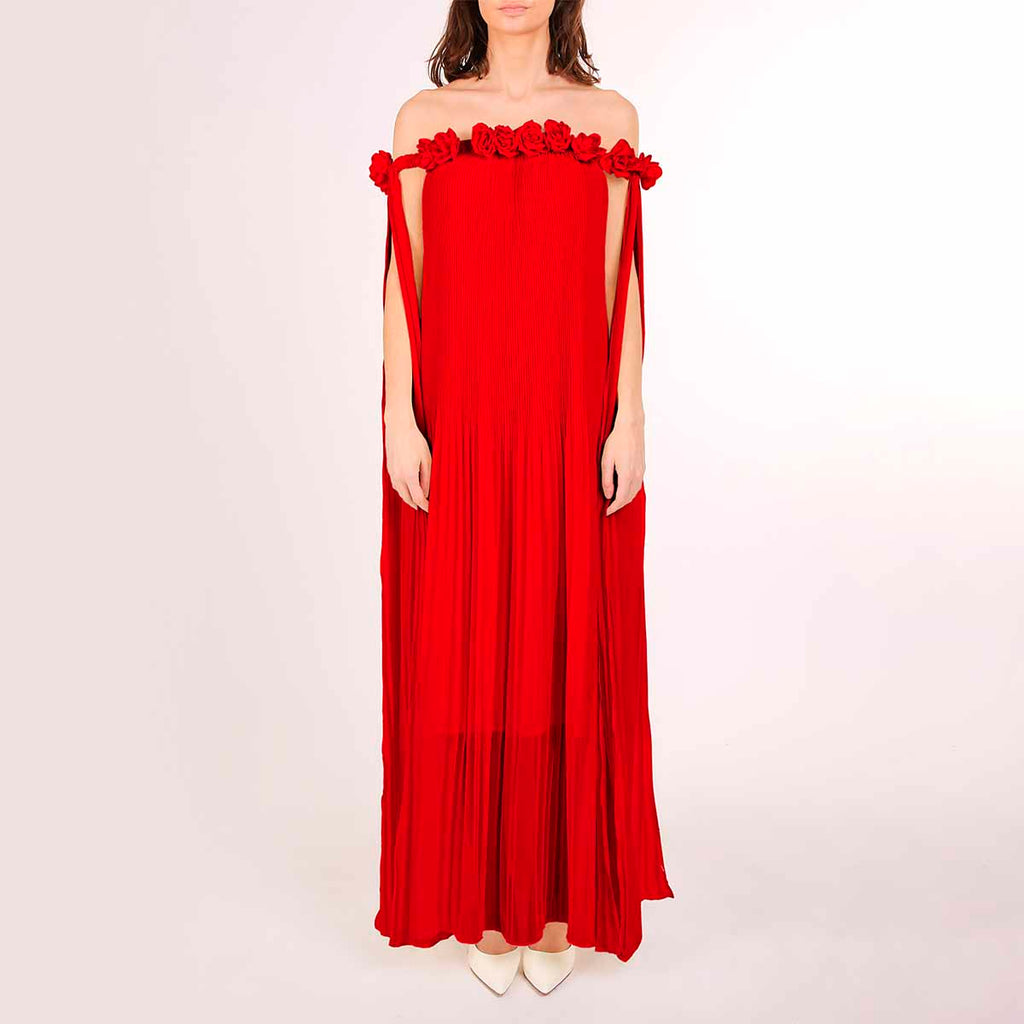 Vestido Rojo Plisado